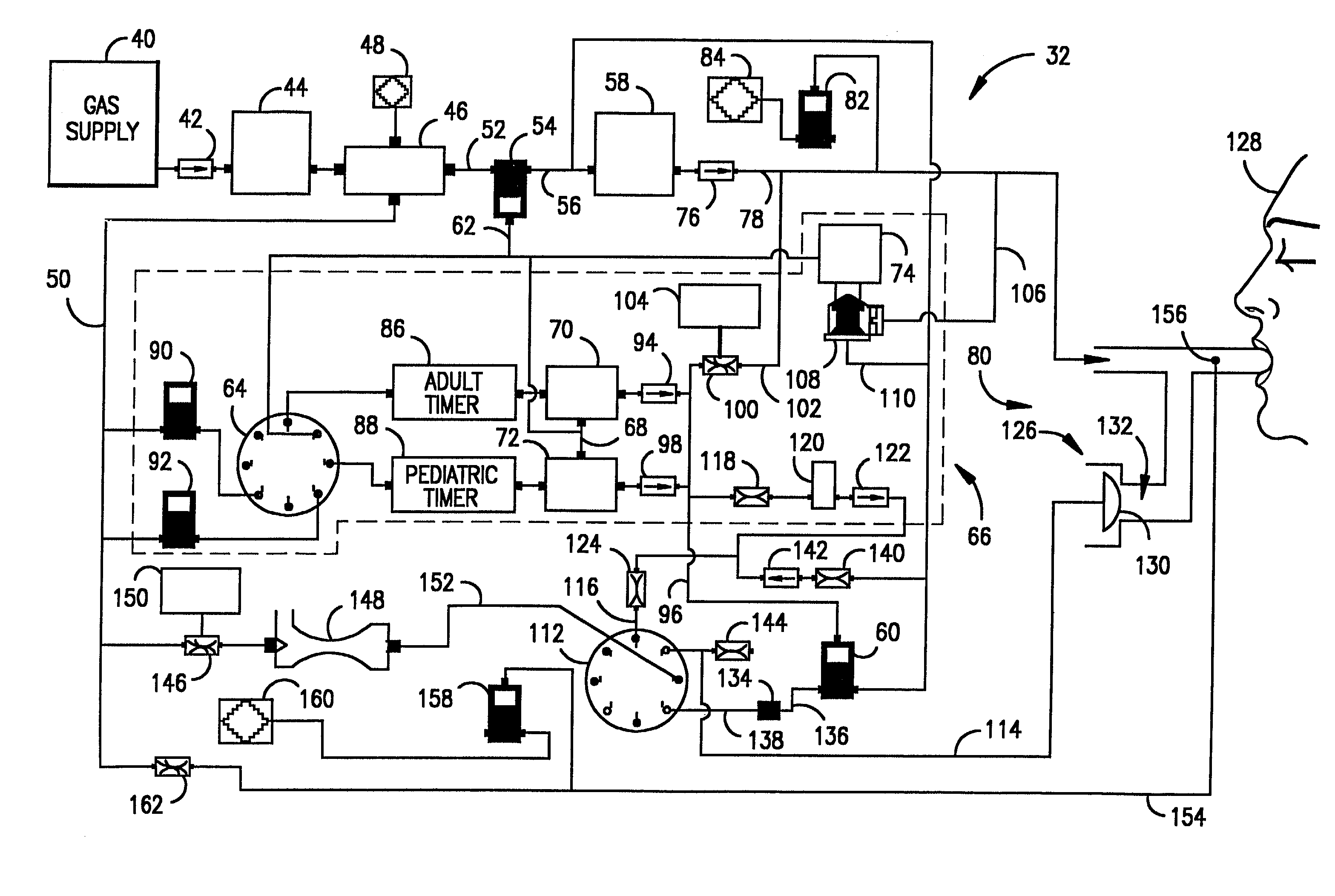 Hybrid microprocessor controlled ventilator unit