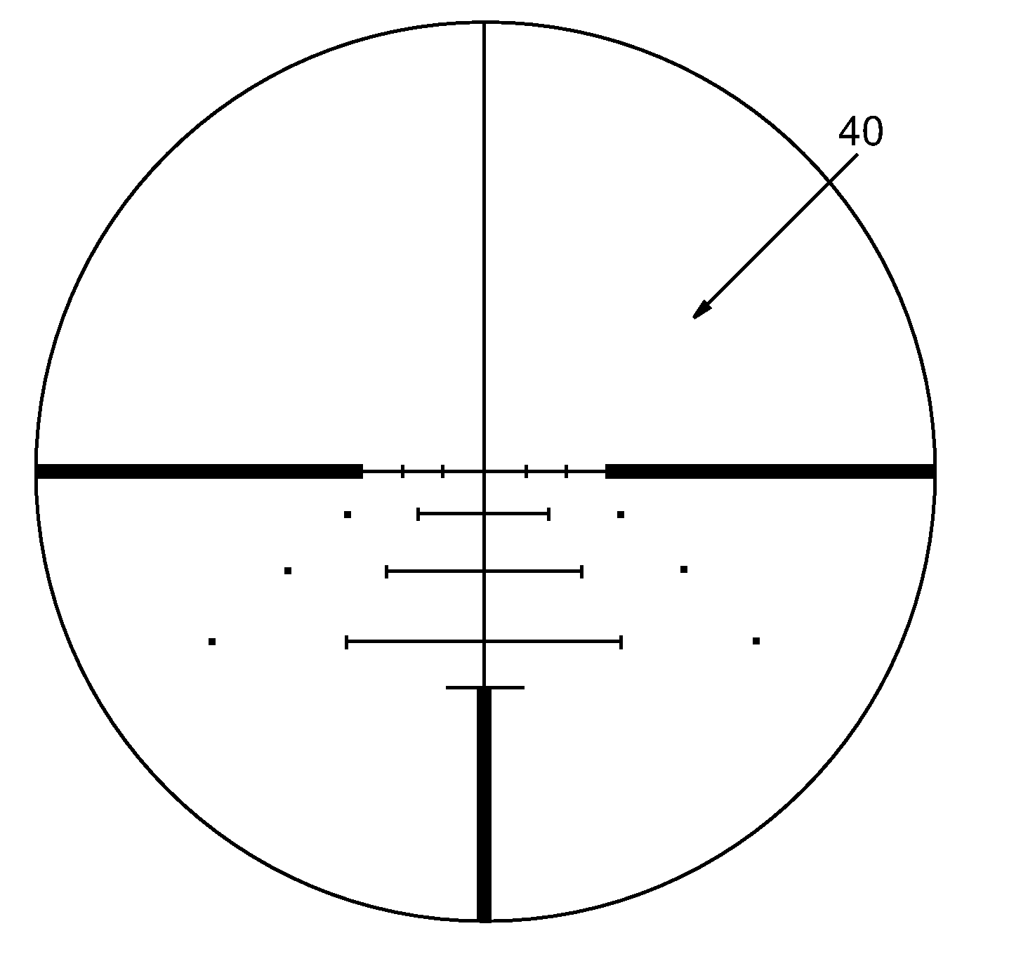 Ballistic reticle and riflescope for projectile weapon aiming system