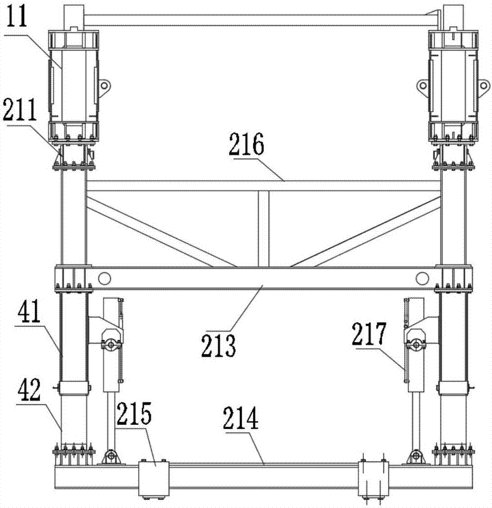 Outrigger-lifting type bridge deck erecting machine and bridge deck erecting method