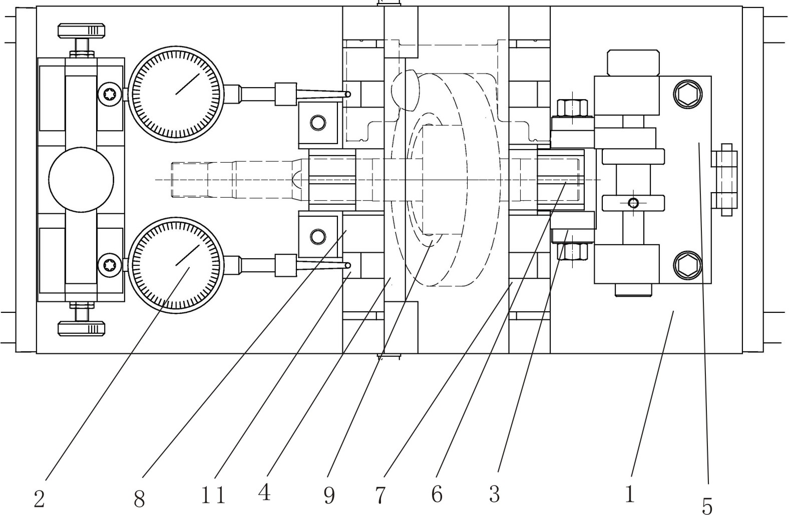 Detection device of swash plate and piston axial matched gap and using method thereof