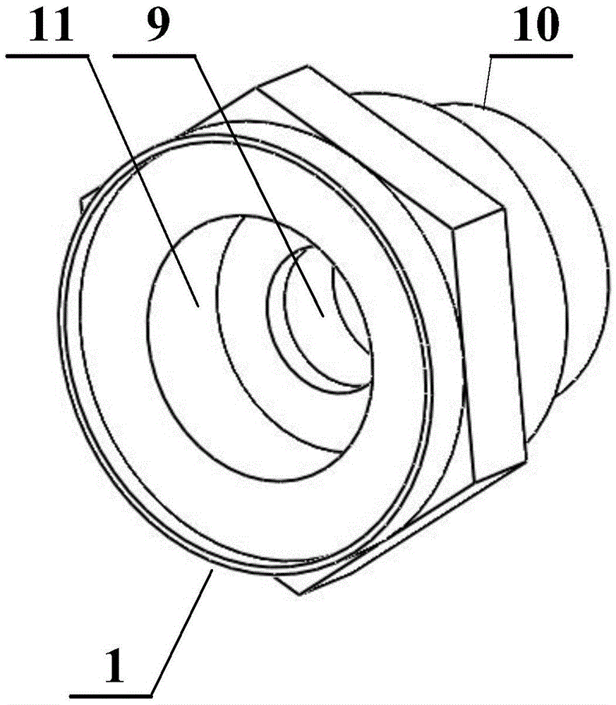 Connecting device for inner and outer pipes of MQL (Minimal Quantity Lubrication) system