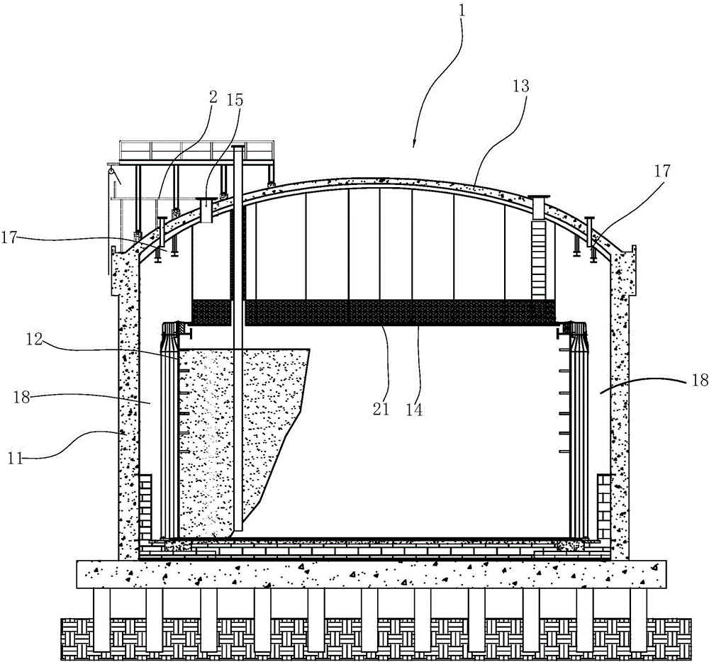 An elastic felt hanging method for a large full-containment low-temperature storage tank