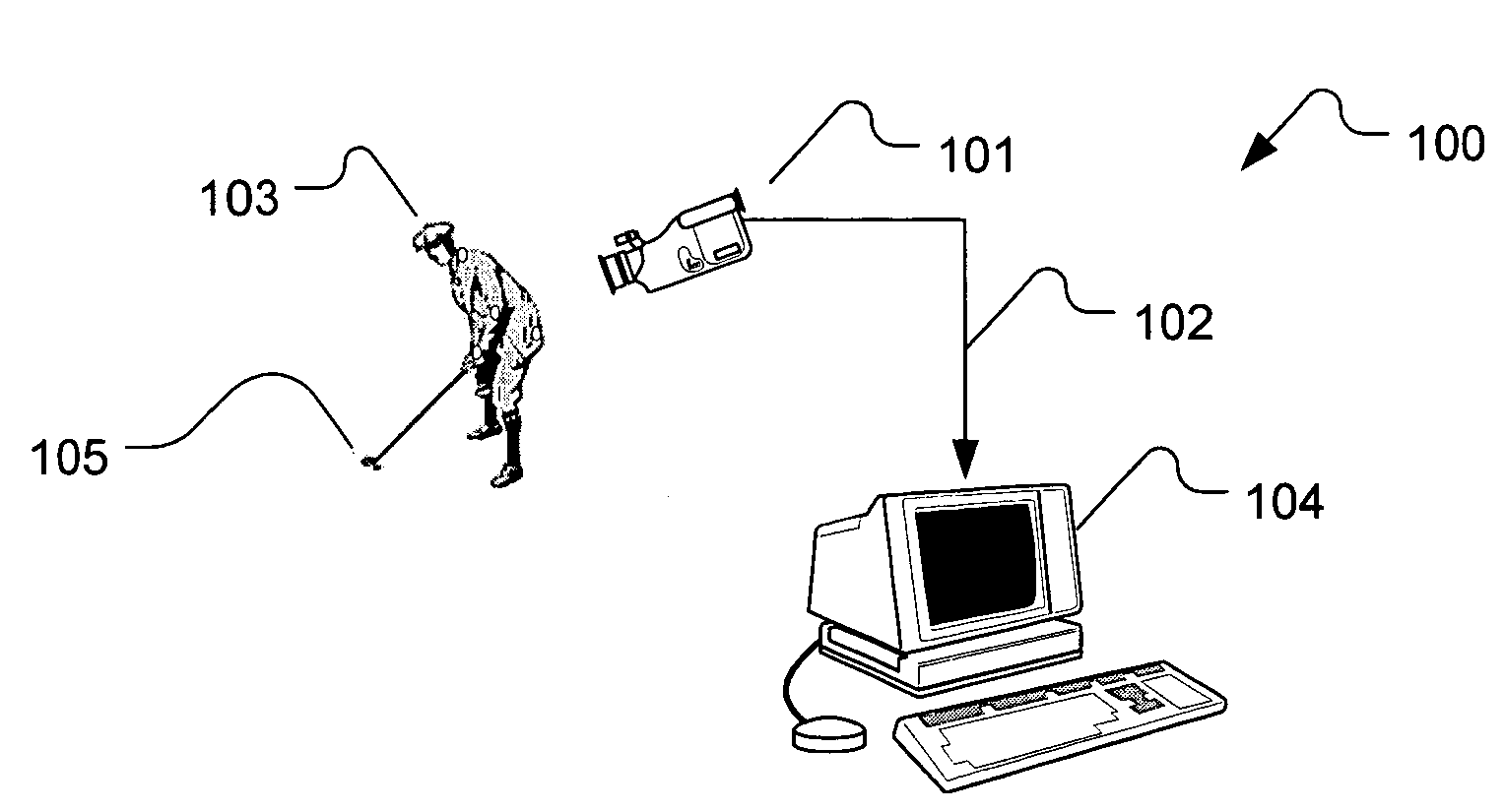 Method and system for physical motion analysis and training of a golf club swing motion using image analysis techniques