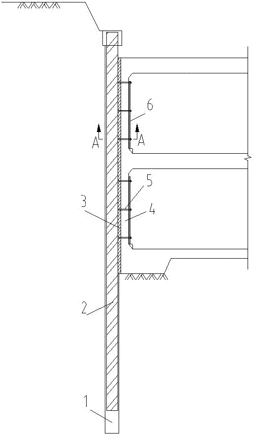 Underground structure outer wall composite wall adopting HCMW construction method and construction method thereof