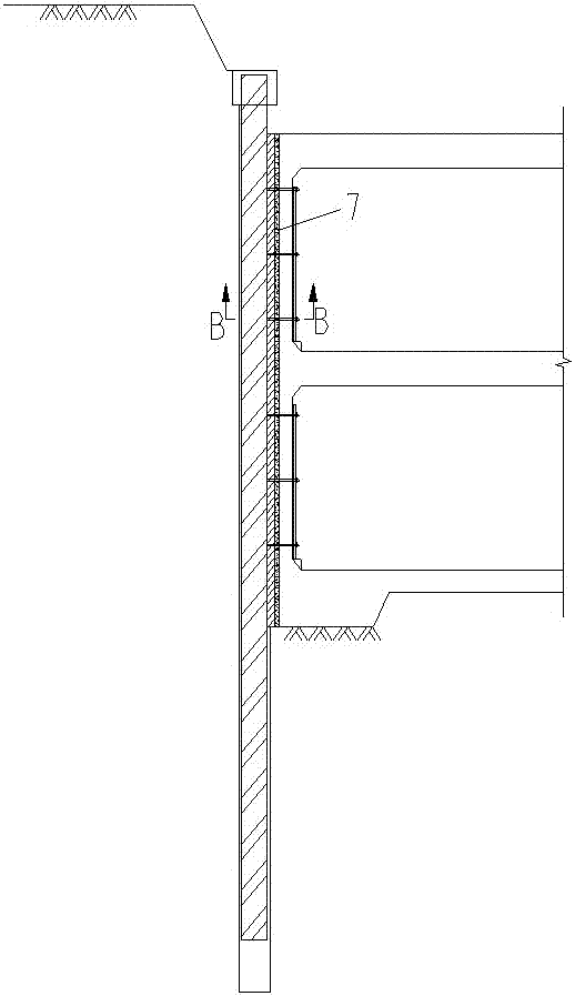 Underground structure outer wall composite wall adopting HCMW construction method and construction method thereof