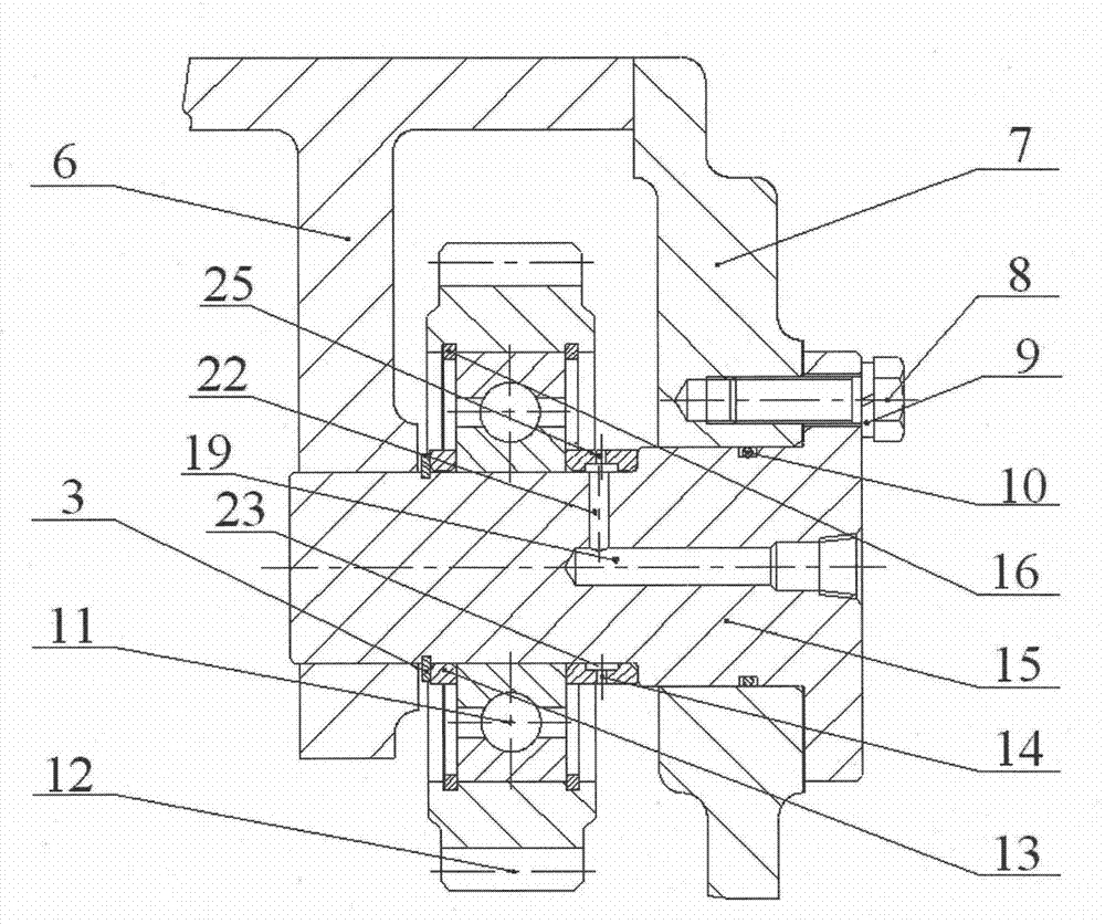 Idle wheel device for gearbox of loader