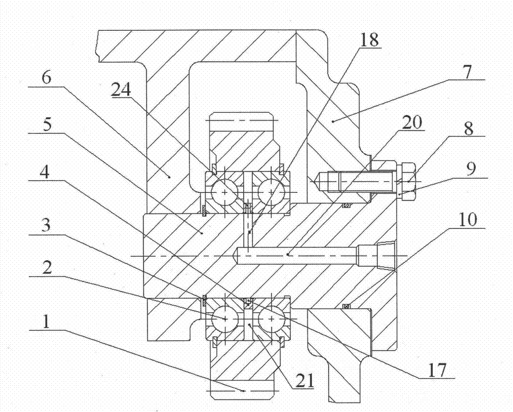 Idle wheel device for gearbox of loader