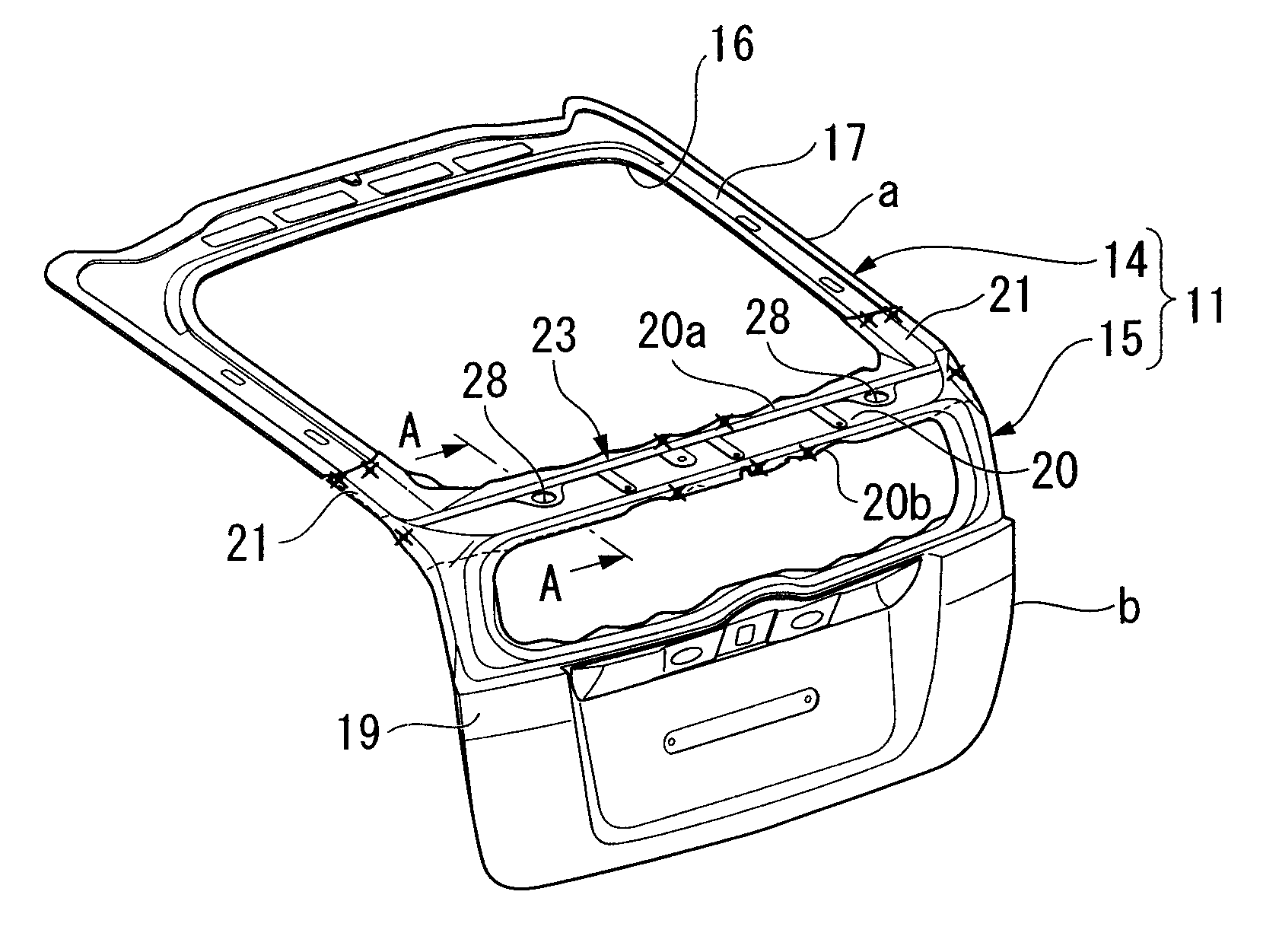 Rear door structure