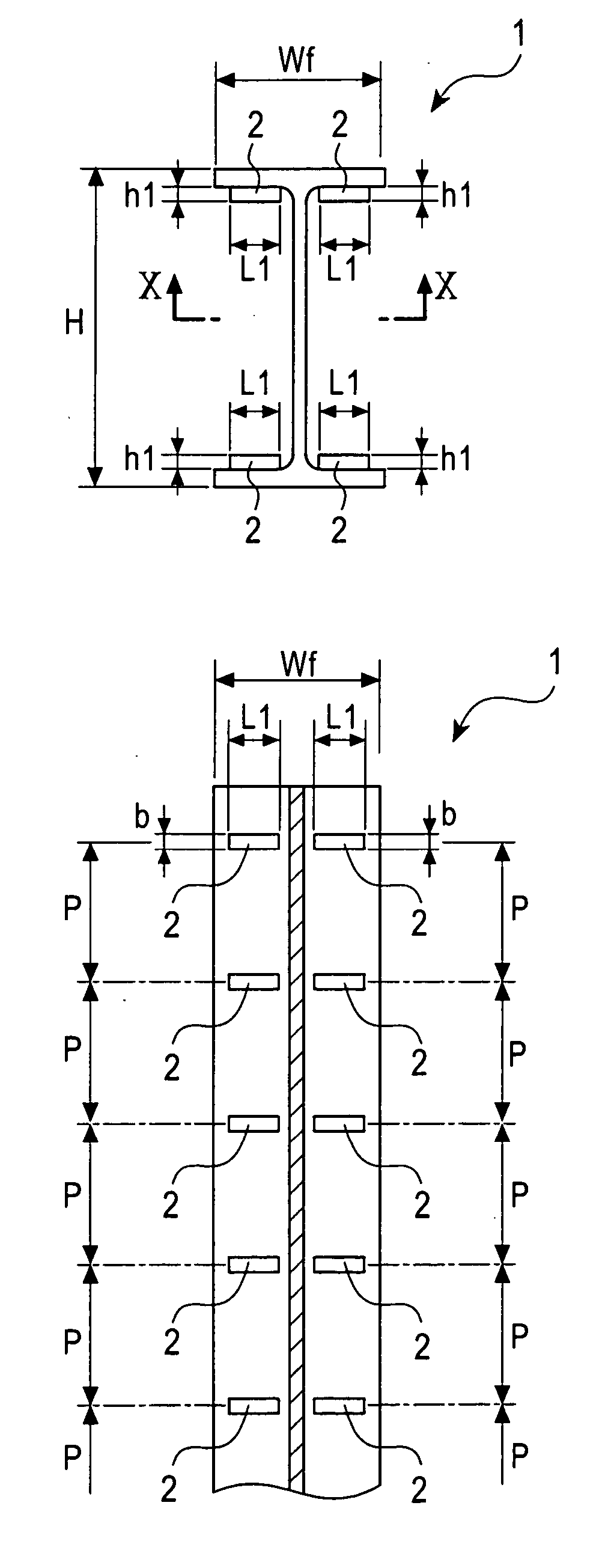 Section steel and wall body using the section steel