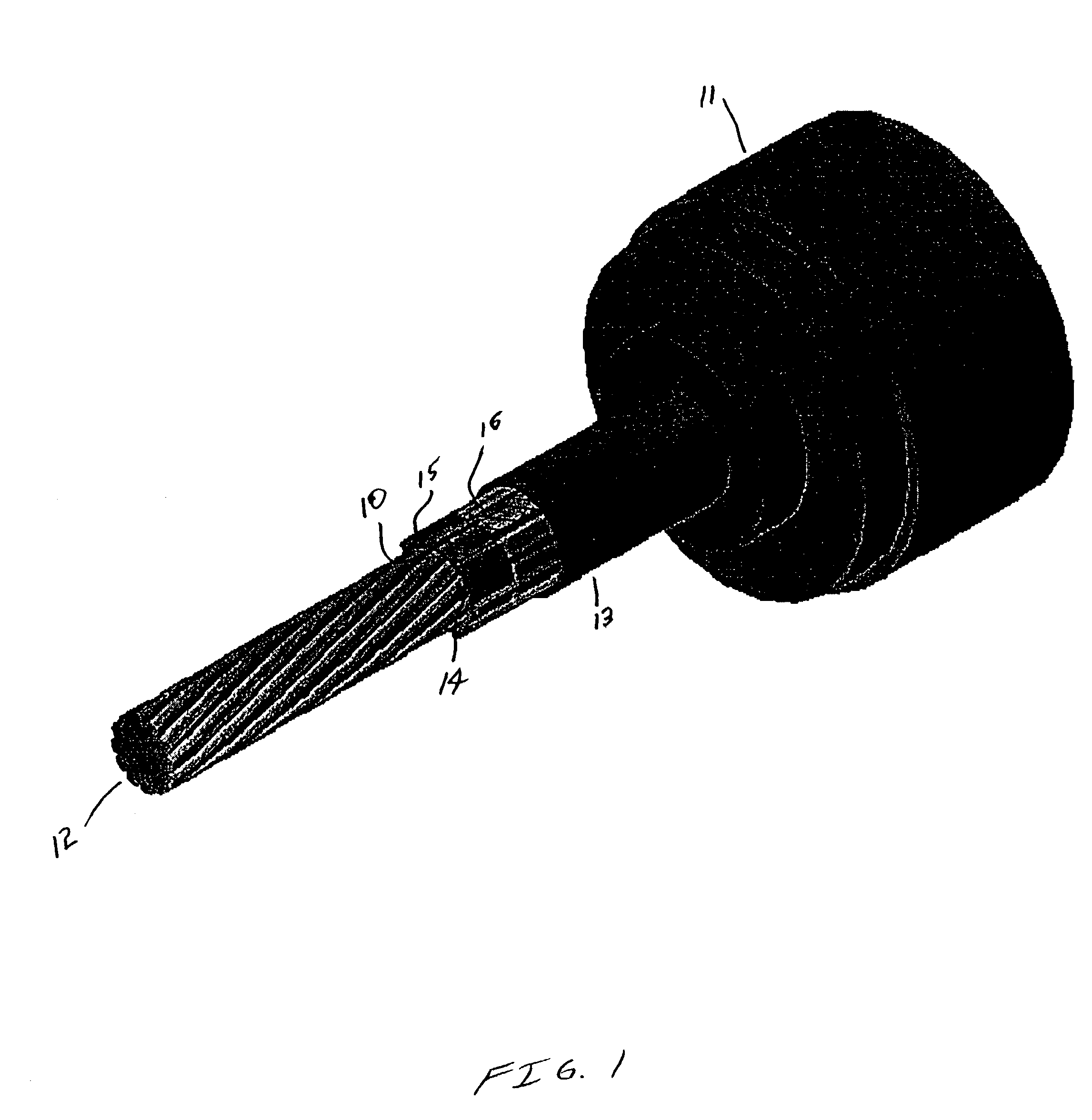 Self-sealing electrical cable having a finned or ribbed structure between protective layers