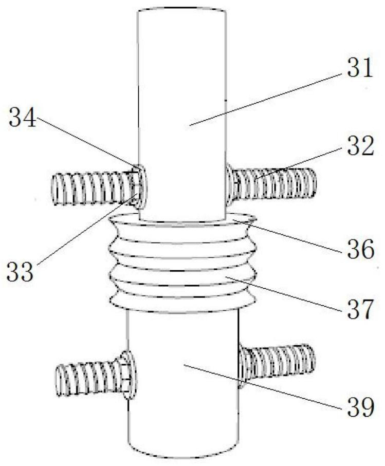 An adjustable device suitable for energy dissipation and shock absorption of string truss structures