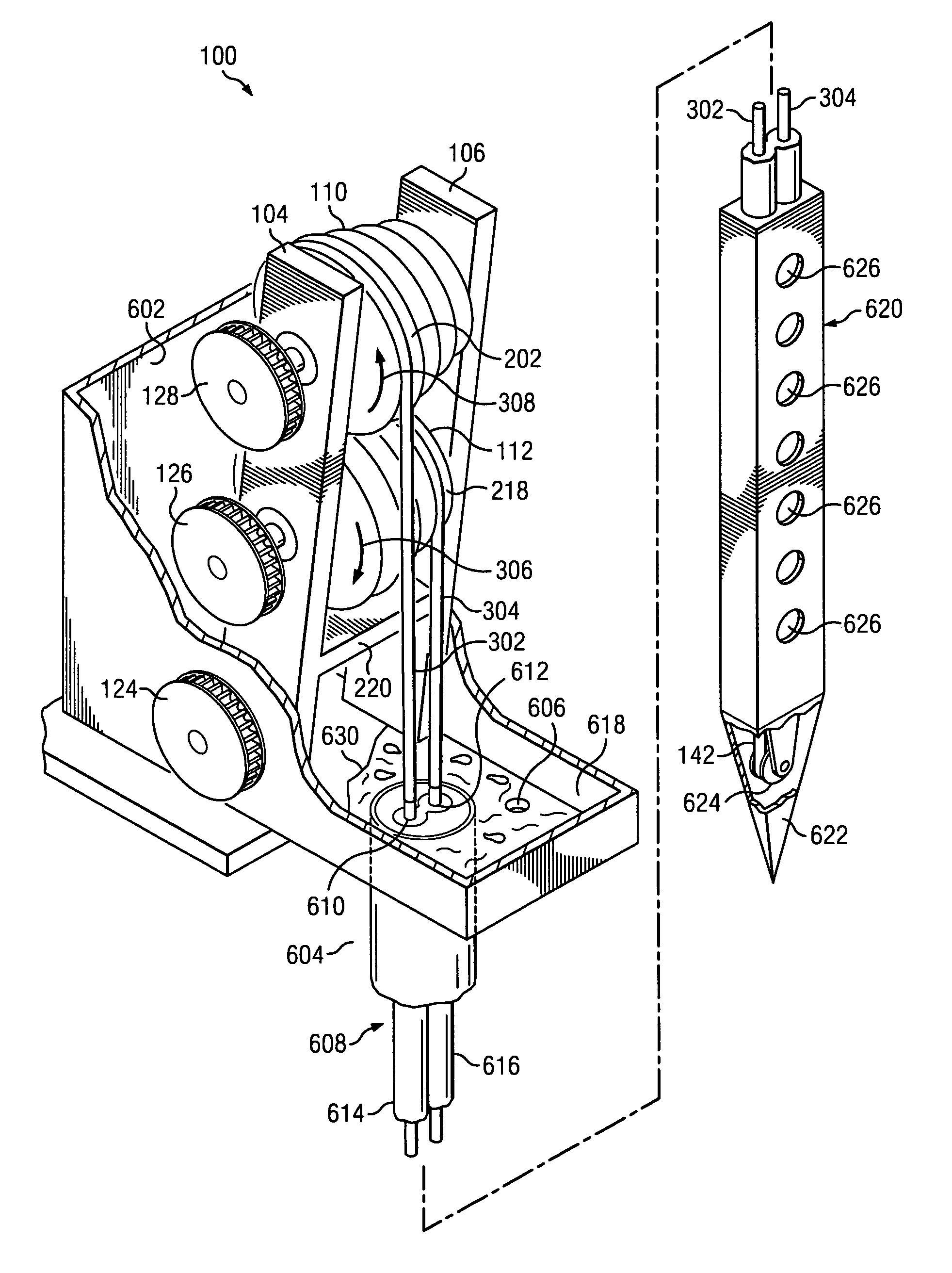 Drive head assembly for a fluid conveyor system