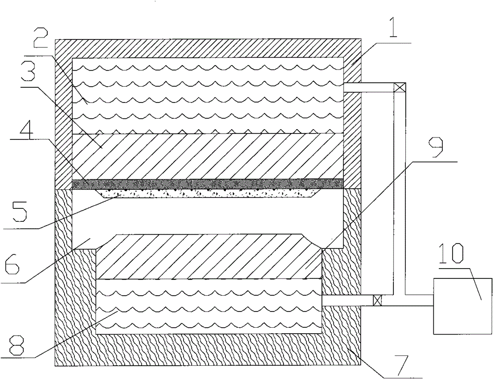 Membrane filter board compression molding device and molding method