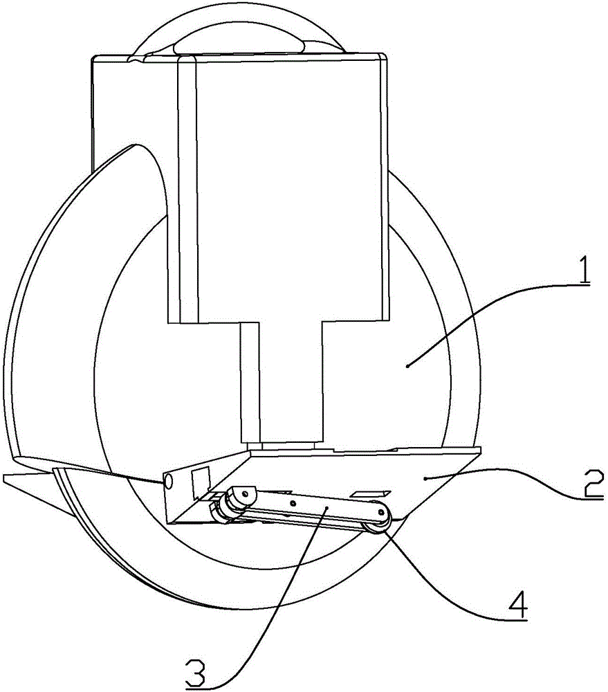 Self-balancing monocycle with gravity center capable of being automatically adjusted