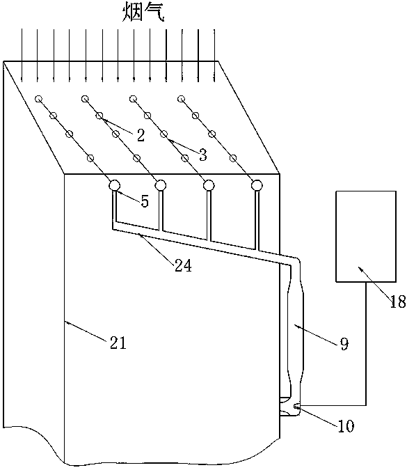 Smoke gas extraction system applied to ammonia escape detection and smoke gas extraction method