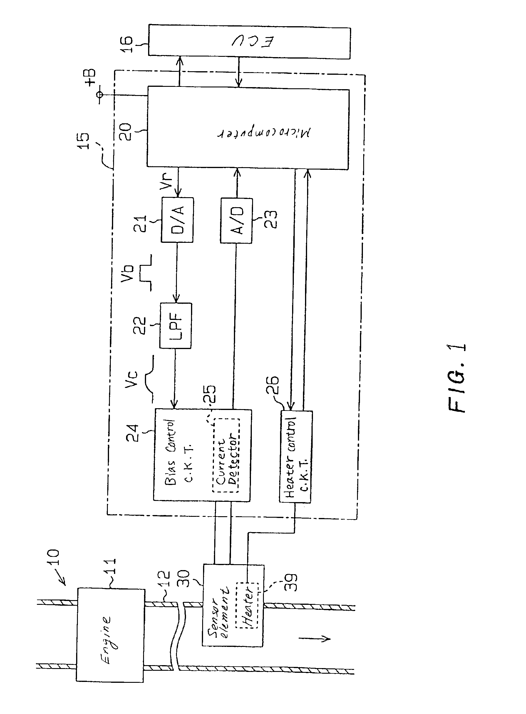 Power supply control system for heater used in gas sensor