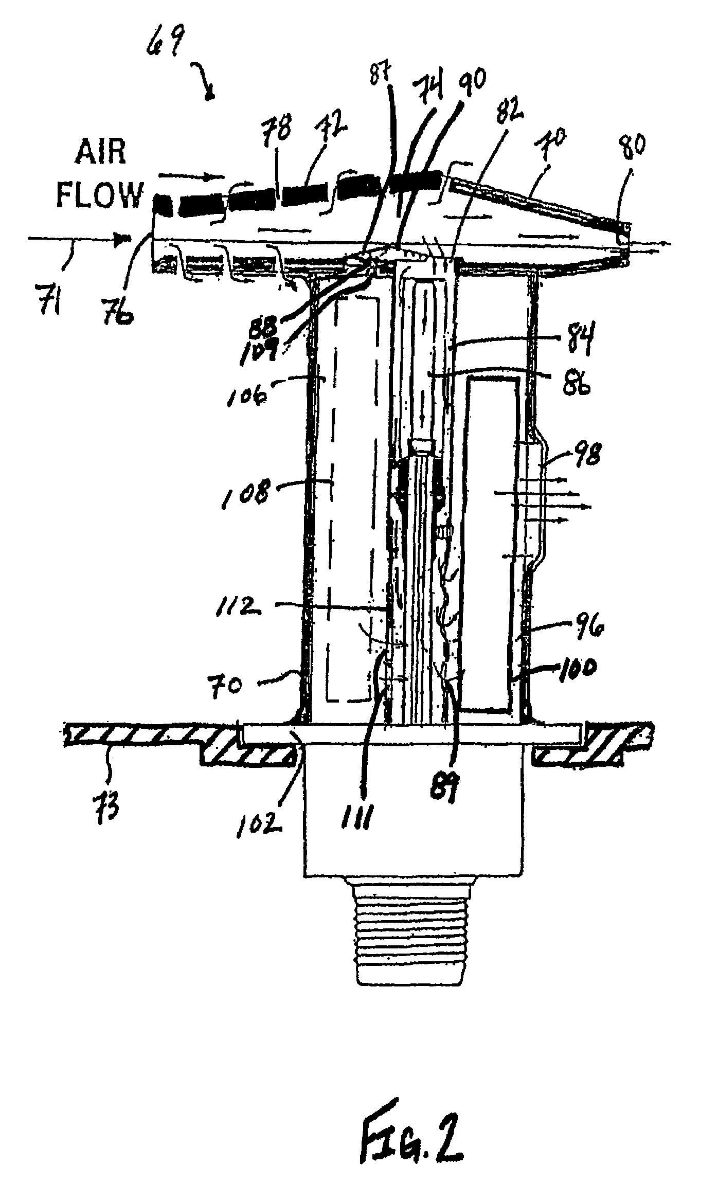 Total air temperature probe providing a secondary sensor measurement chamber