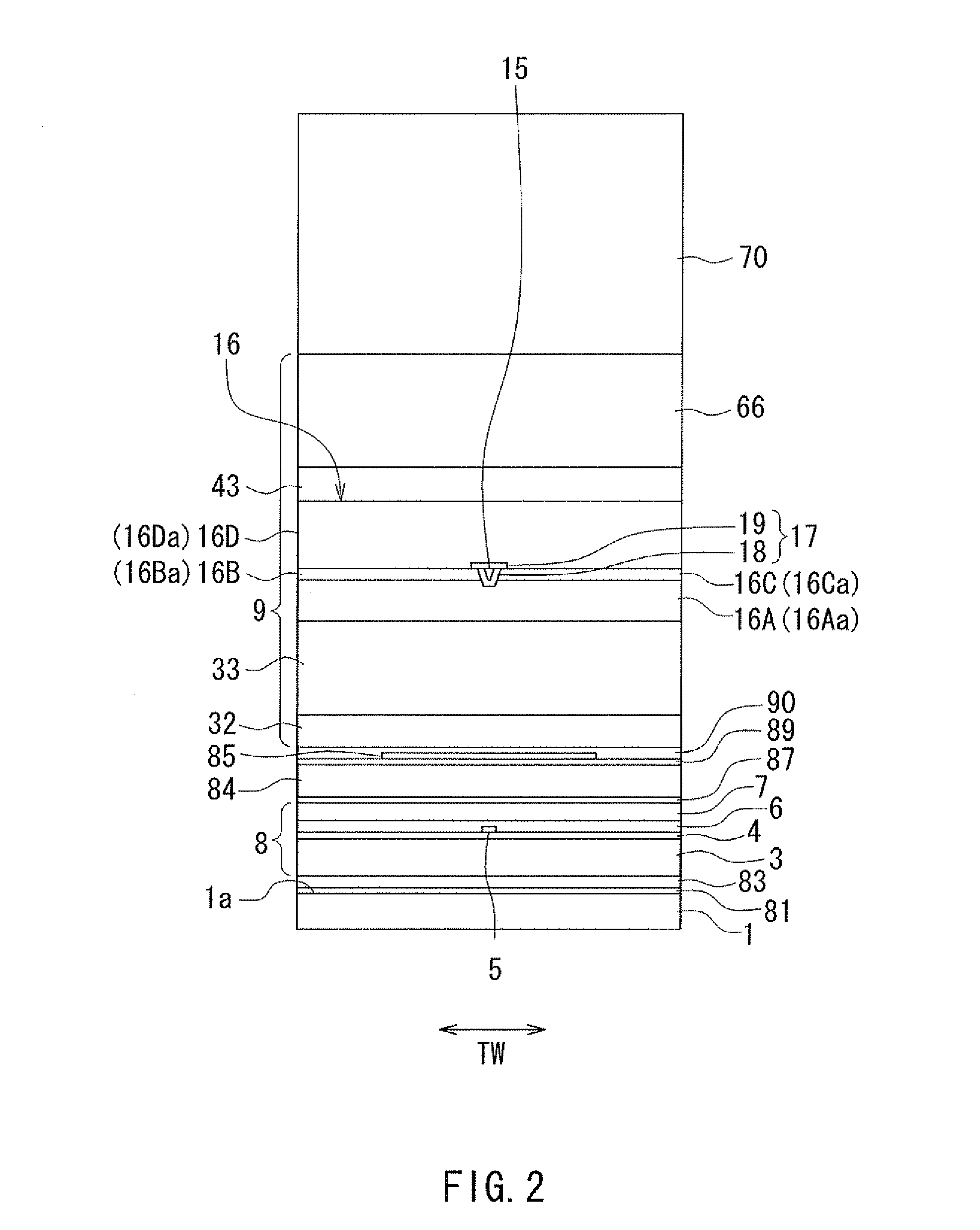 Magnetic head for perpendicular magnetic recording having a main pole, a shield and a coil core part setback away from the medium facing surface a specified distance