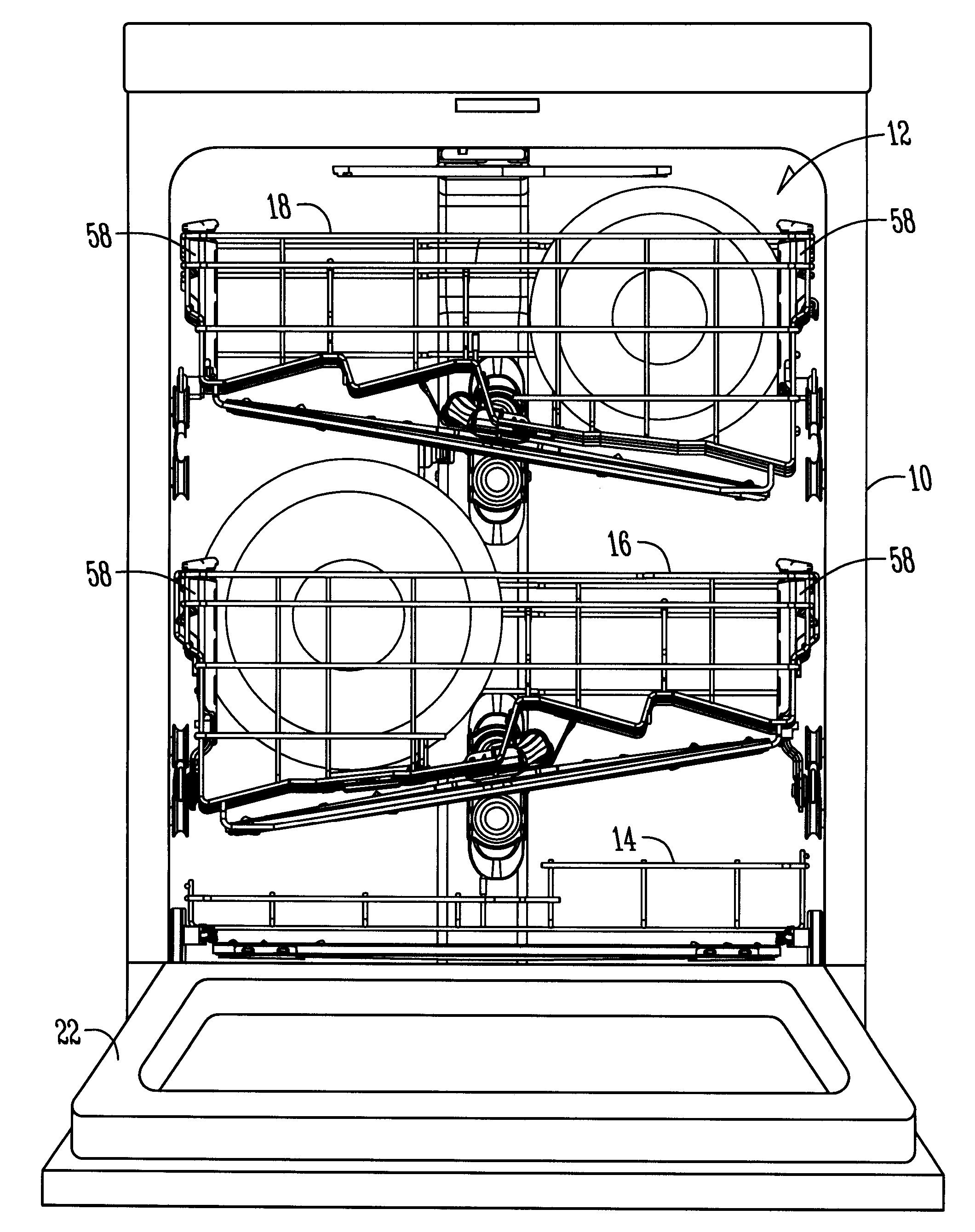 Three rack dishwasher