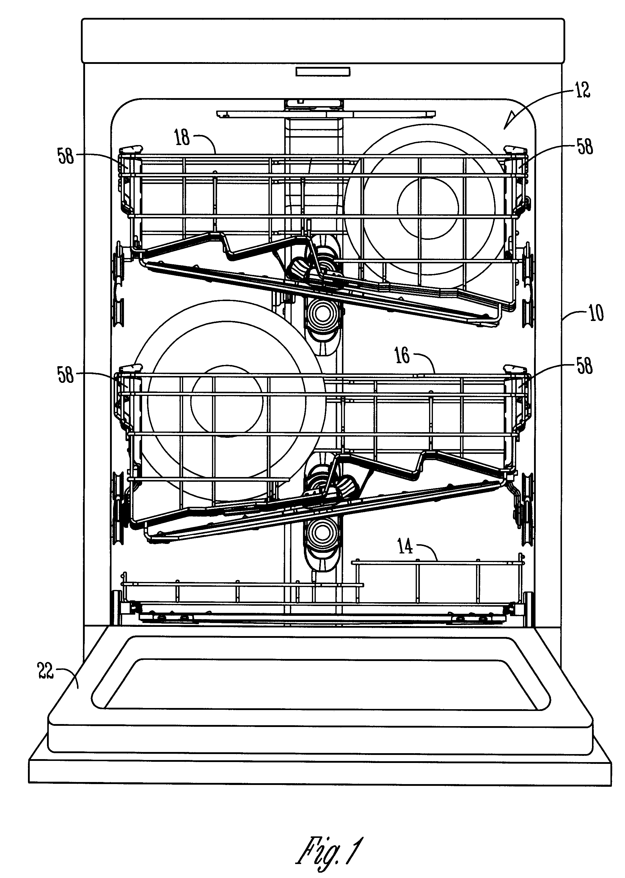 Three rack dishwasher