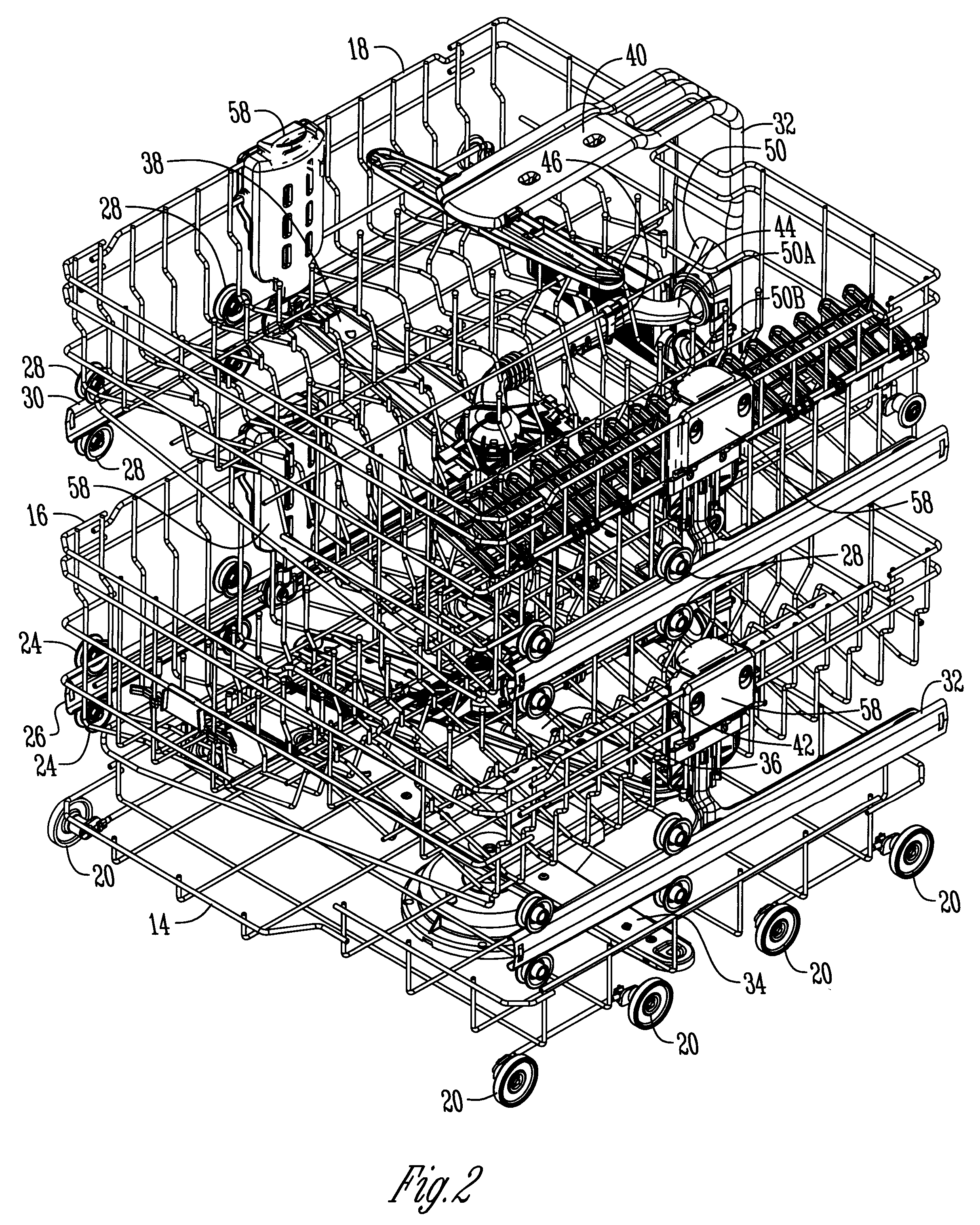 Three rack dishwasher