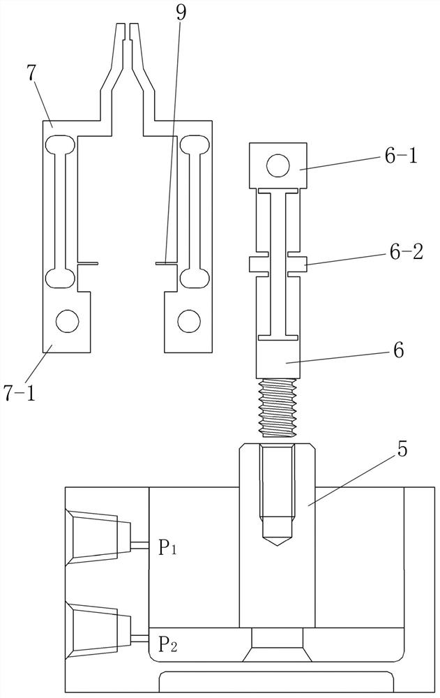 Two-stage amplification air cylinder-driven microgripper