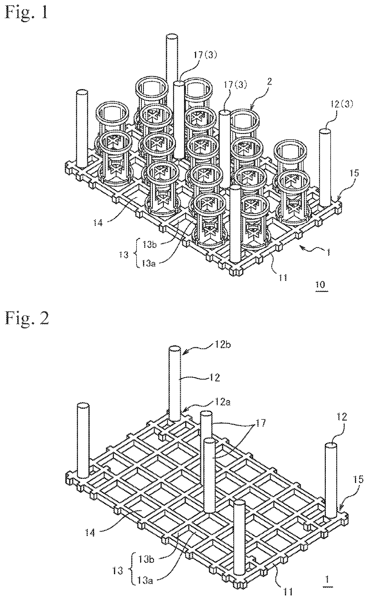 Heat-treatment tray member and heat-treatment stacked structure