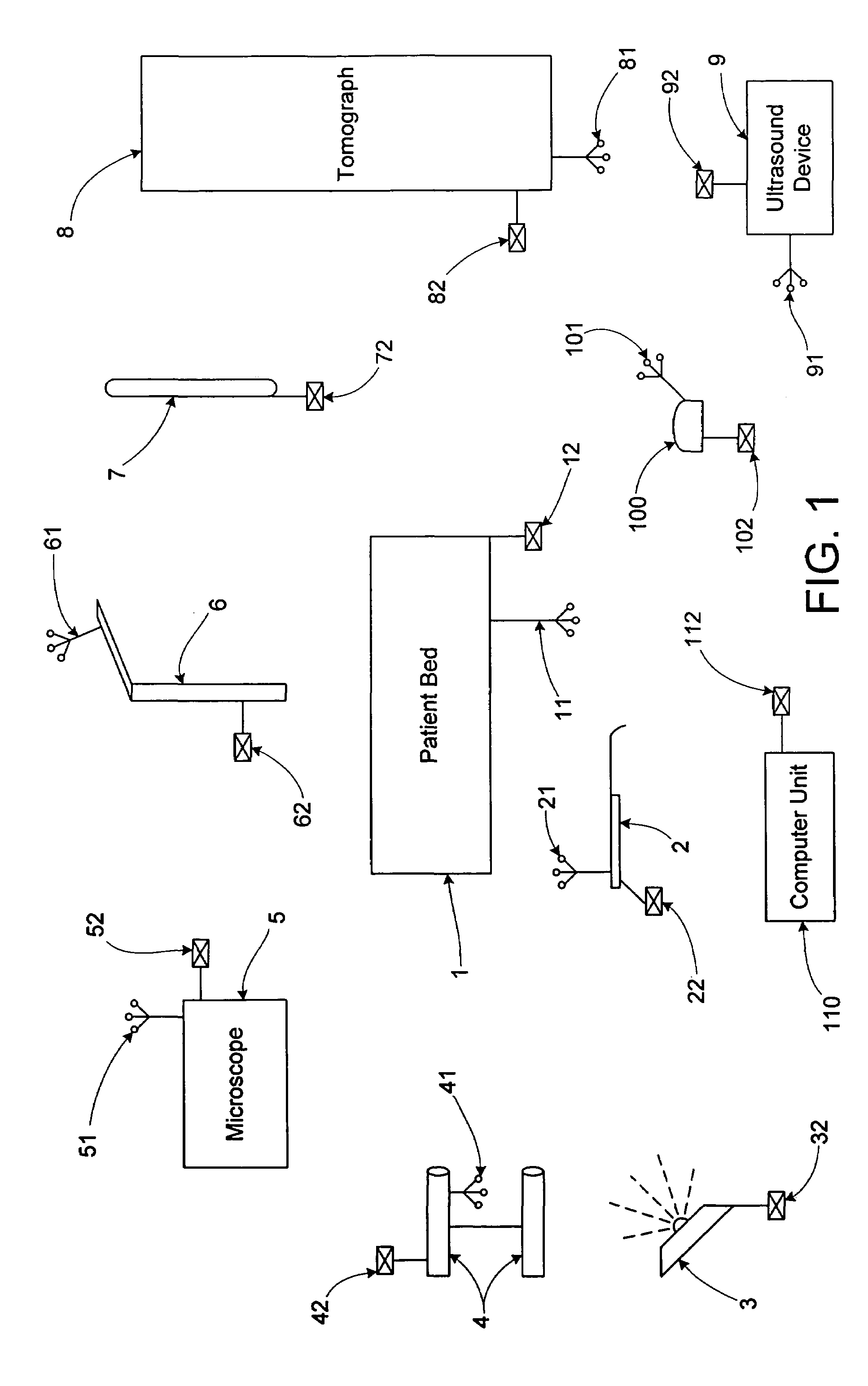 Cable-free medical detection and treatment system