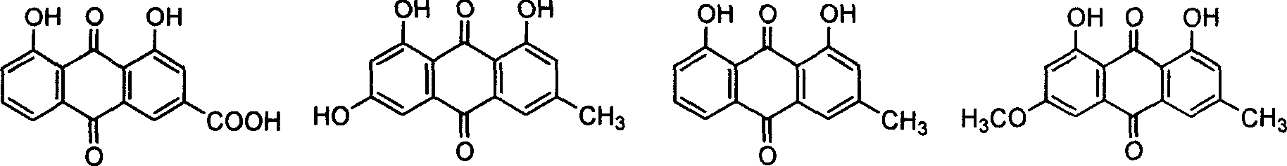 Giant knotweed rhizome general anthraquinone and uses and formulation of acid ingredient of giant knotweed rhizome general anthraquinone