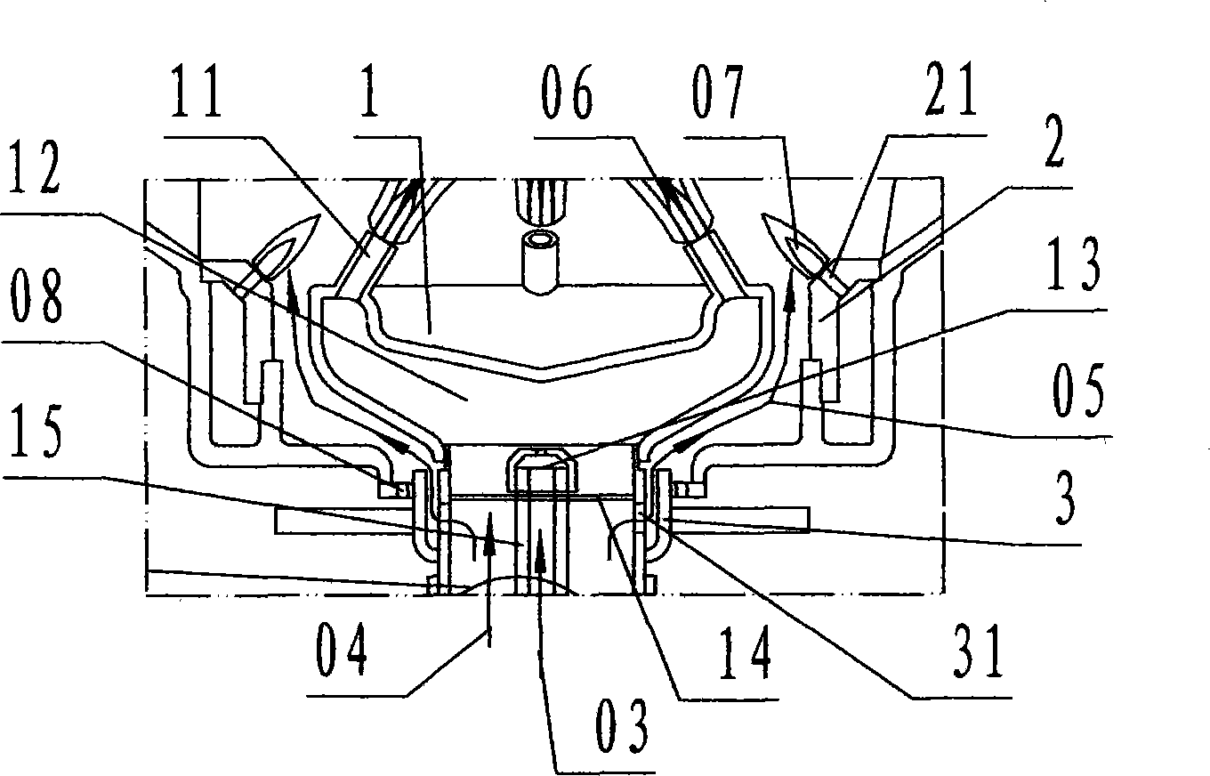 High-efficiency burner of blast type gas cooking appliance