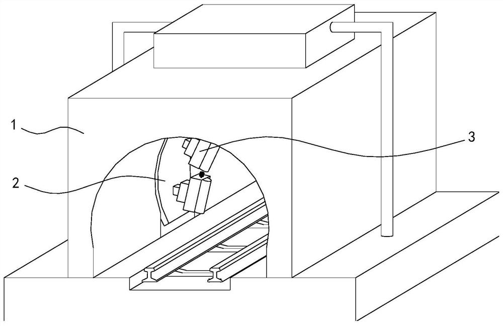 An environmental protection anti-scratch cleaning device for rail transit vehicles