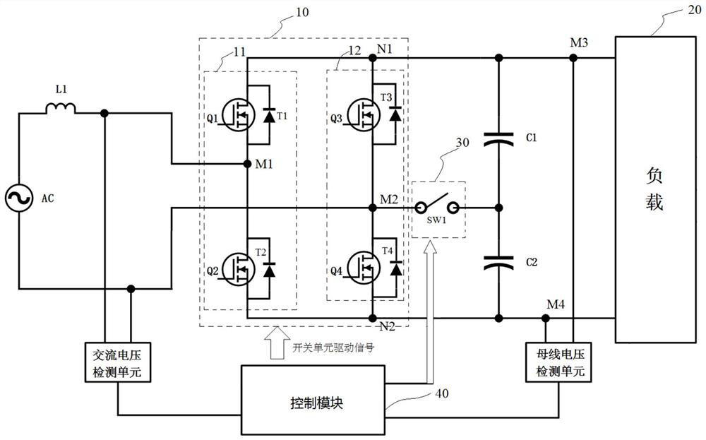 Totem pole power factor correction circuit, control method, device and equipment