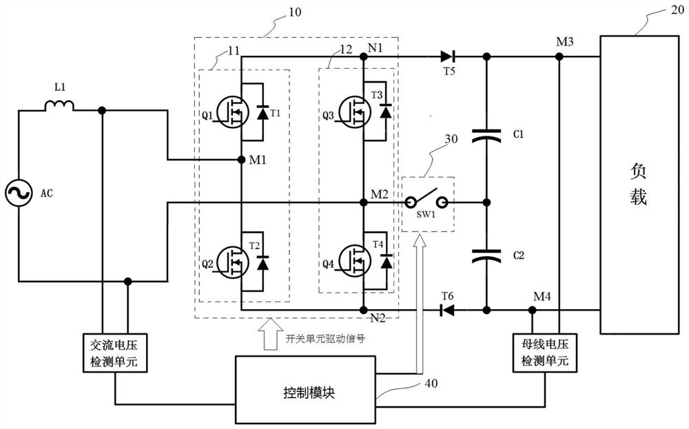 Totem pole power factor correction circuit, control method, device and equipment