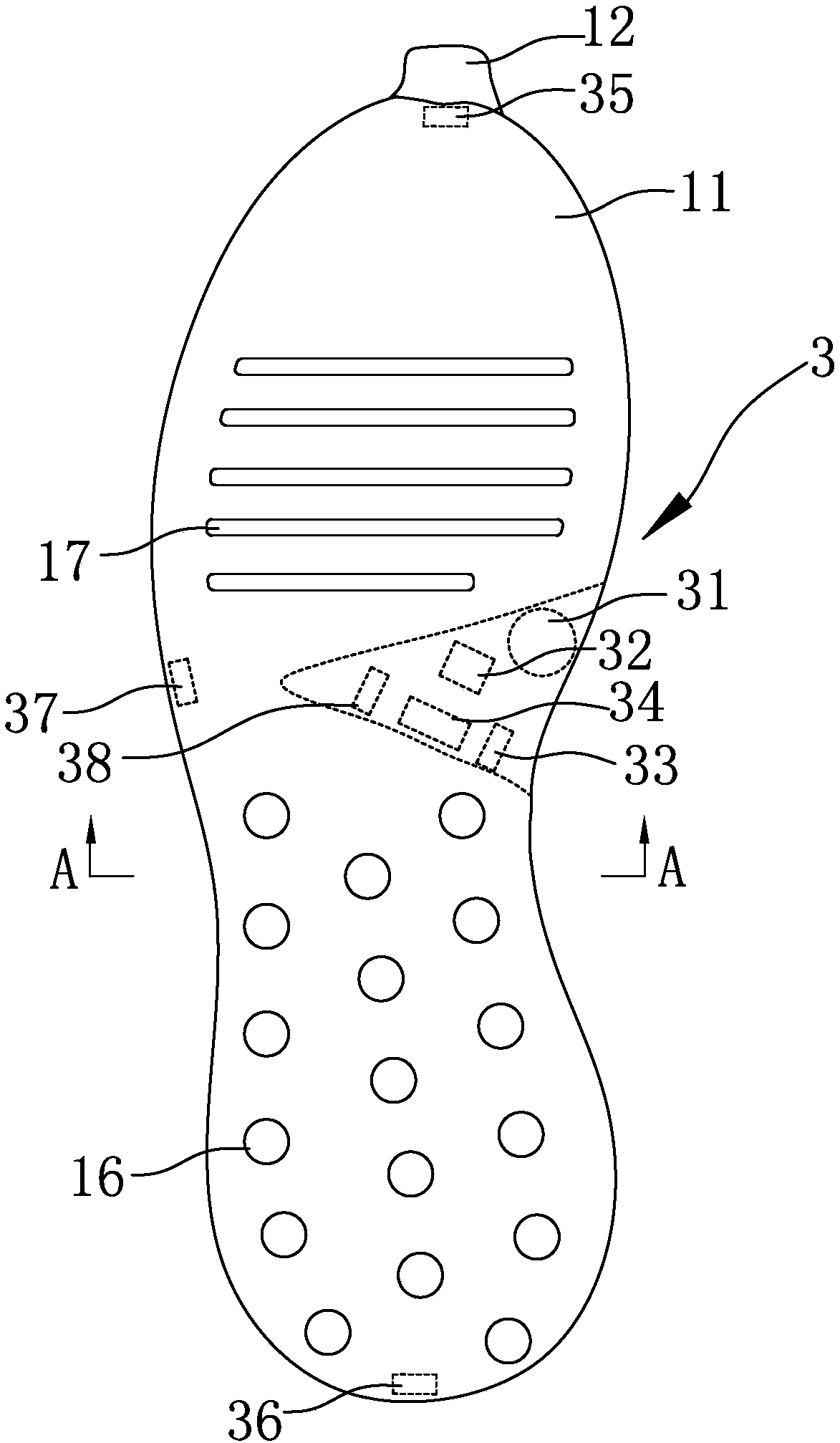 Step counting sports shoe