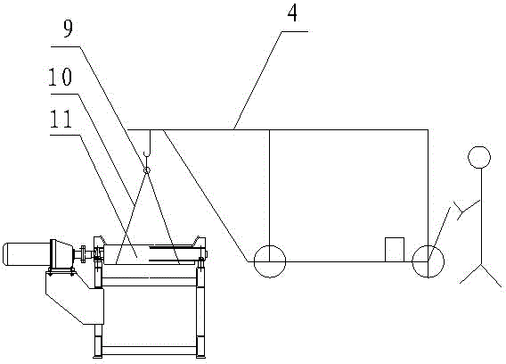 Simple trolley used for hoisting rolling line heat preservation roller and application method of simple trolley