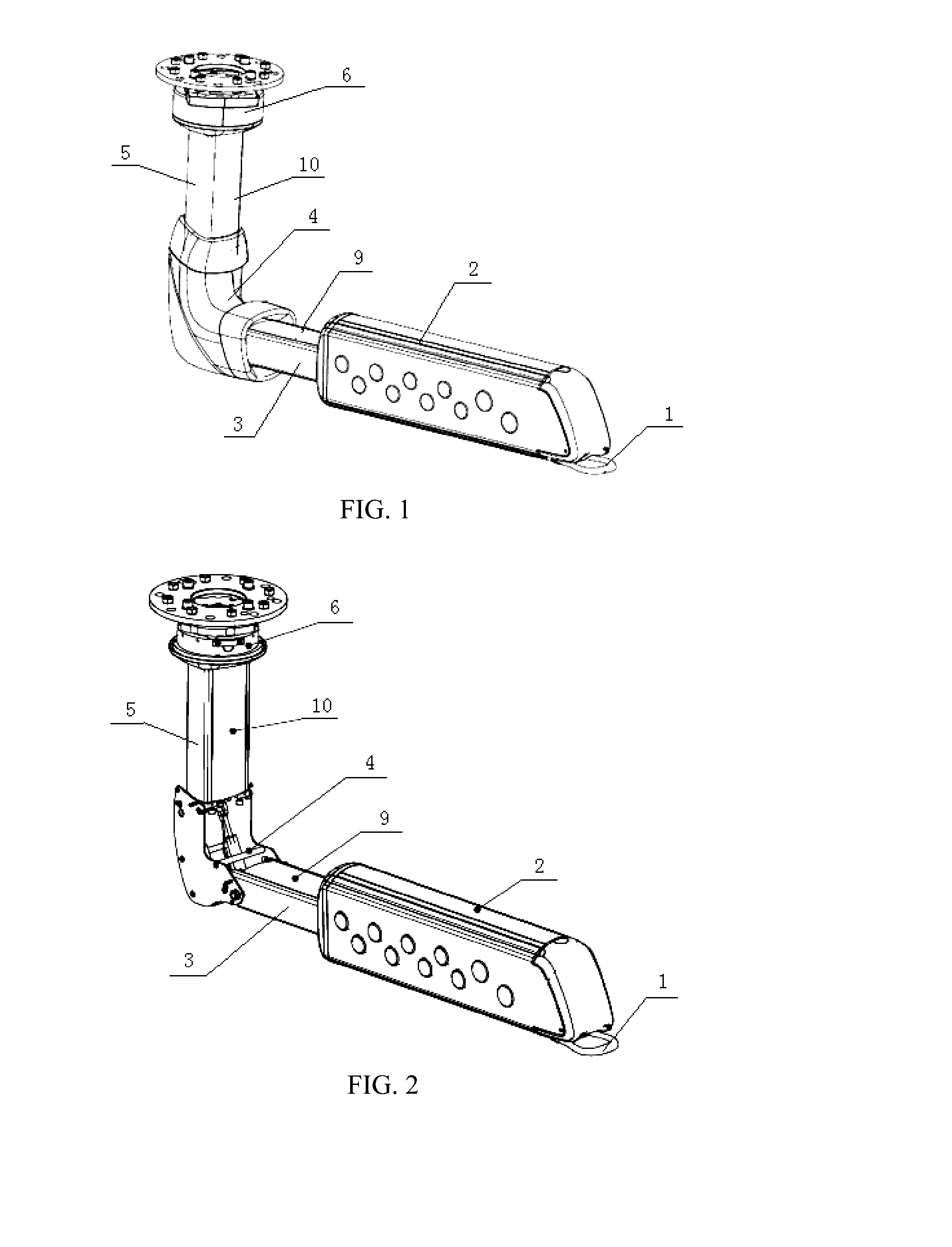 Medical supply unit having an elbow joint part