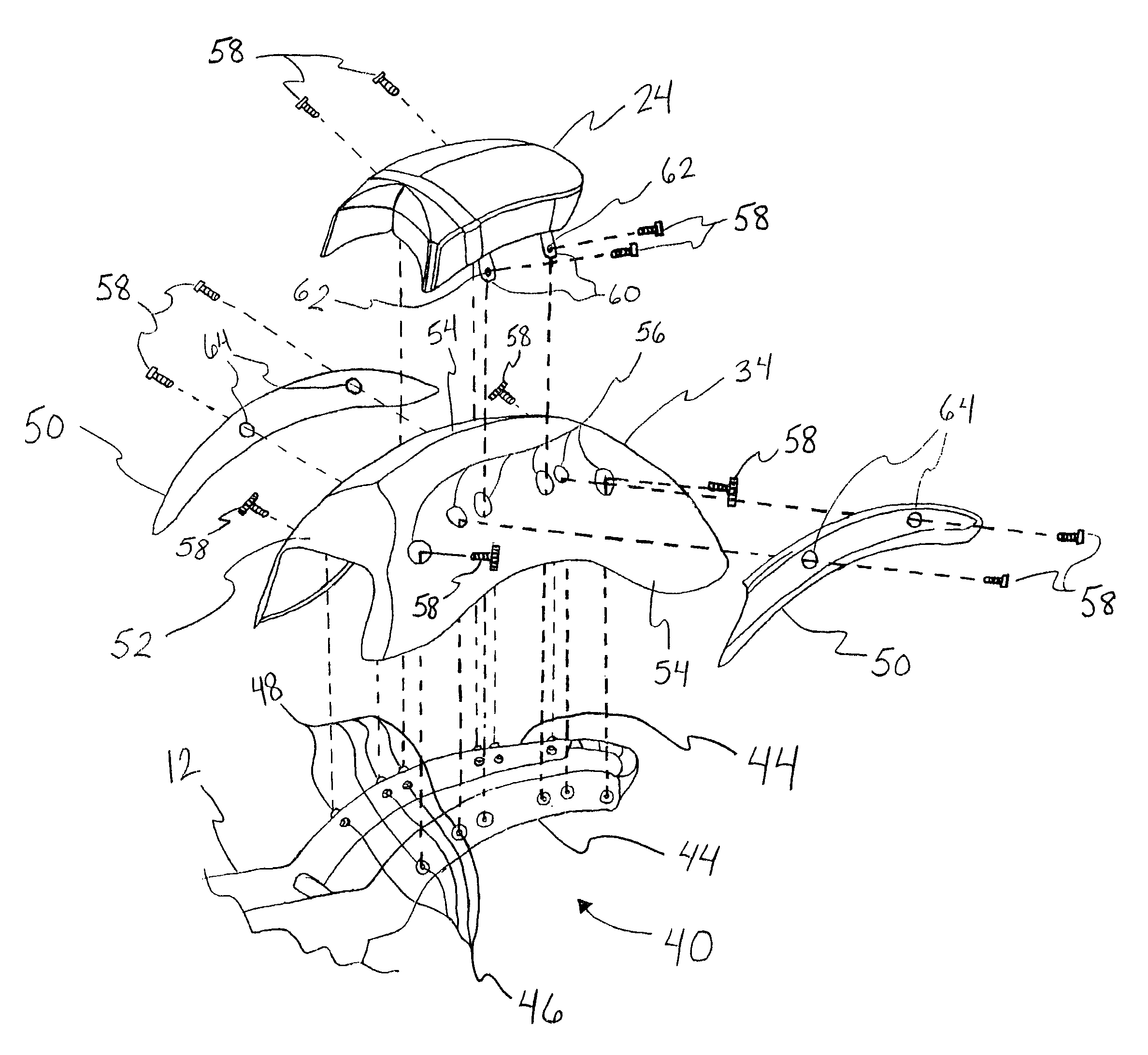 Motorcycle rear frame mounting system