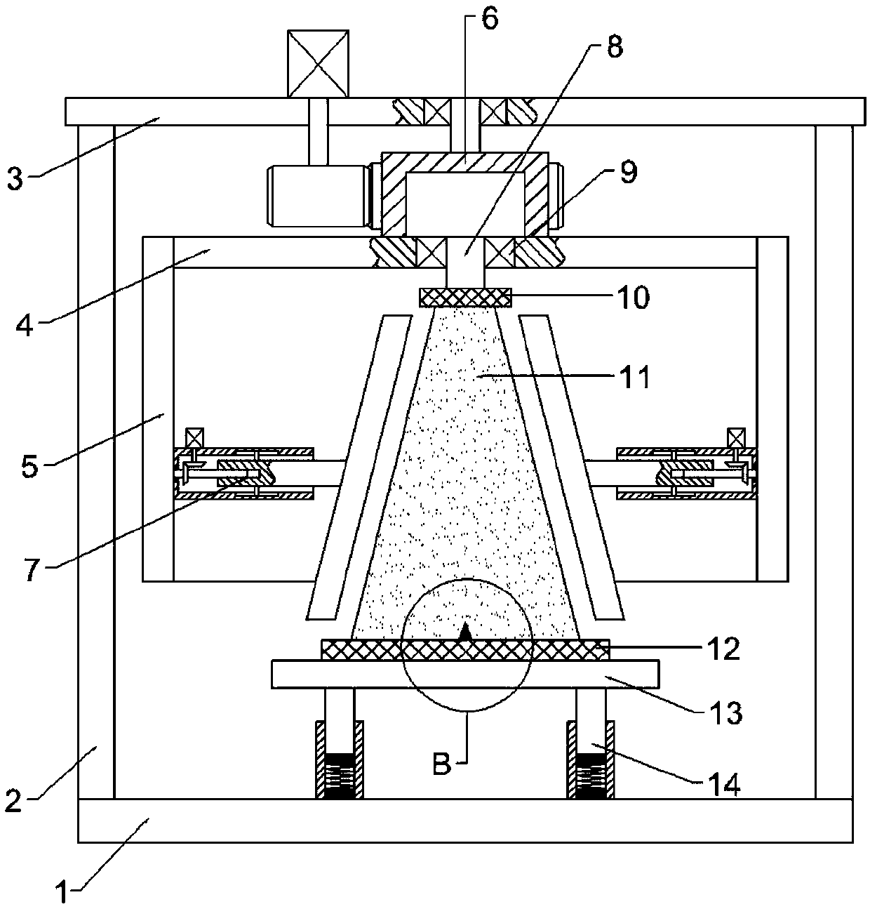 Rotary peeling based rapid shelling equipment of fresh bamboo shoots