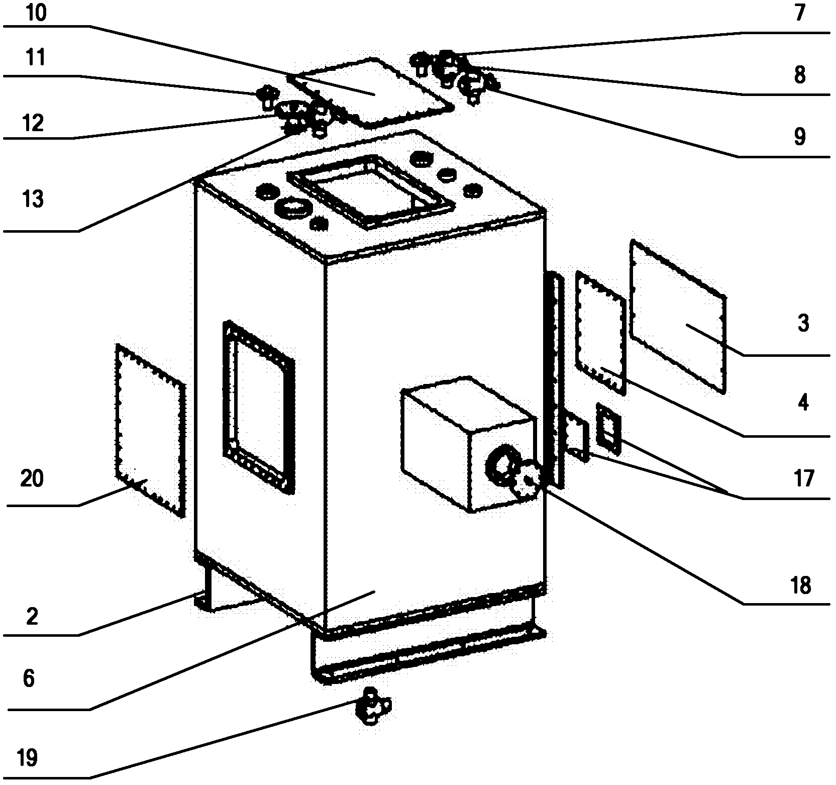 Testing device for imitating shot impact on fuel tank of airplane