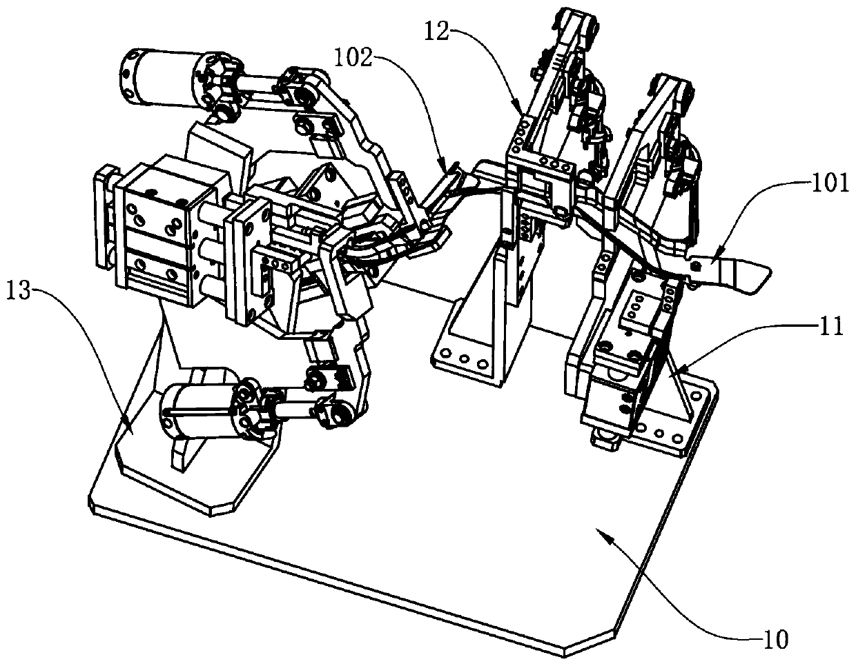 Automobile guard plate welding fixture, multi-station welding system and welding method