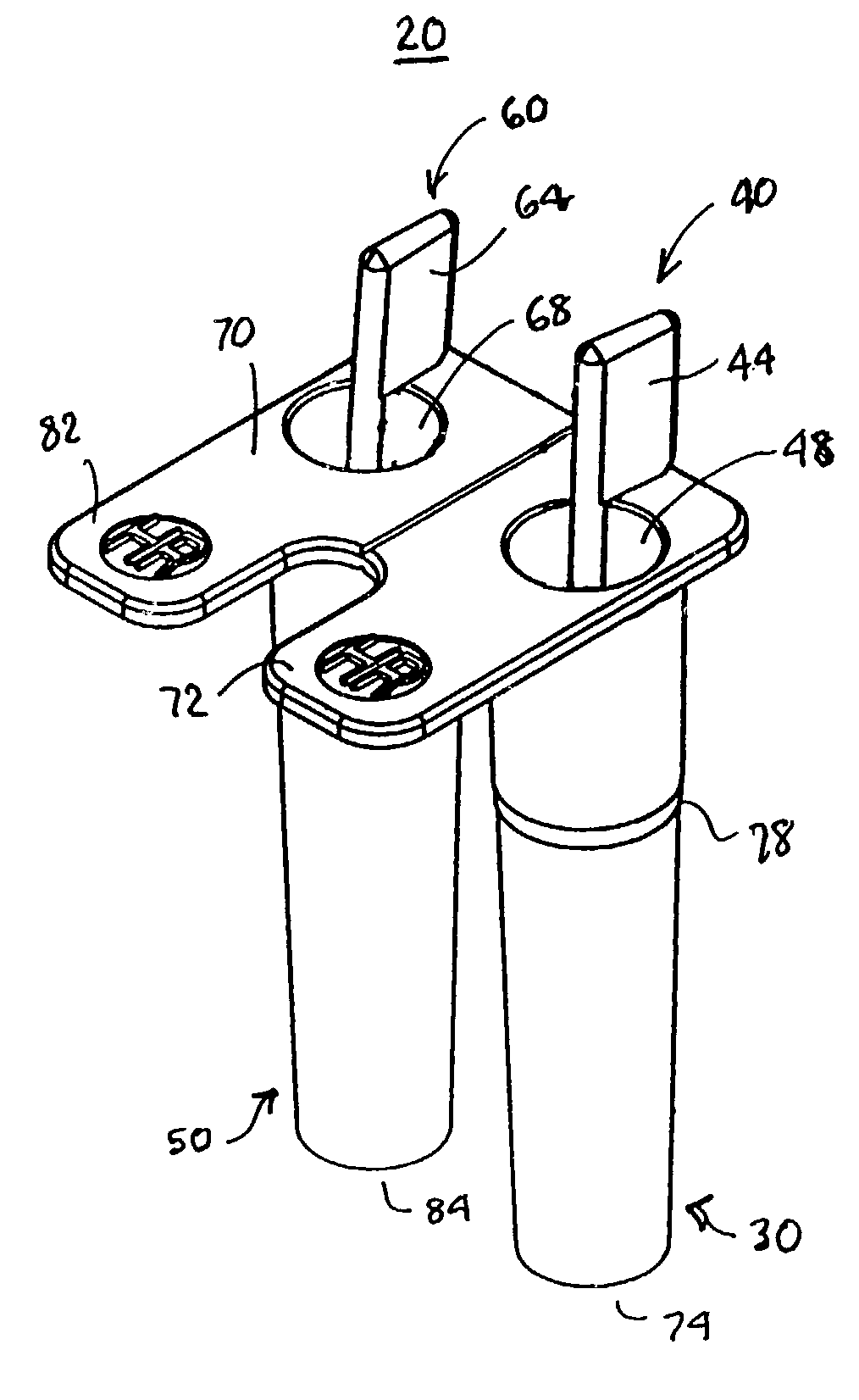 Test cartridge holder for blood samples