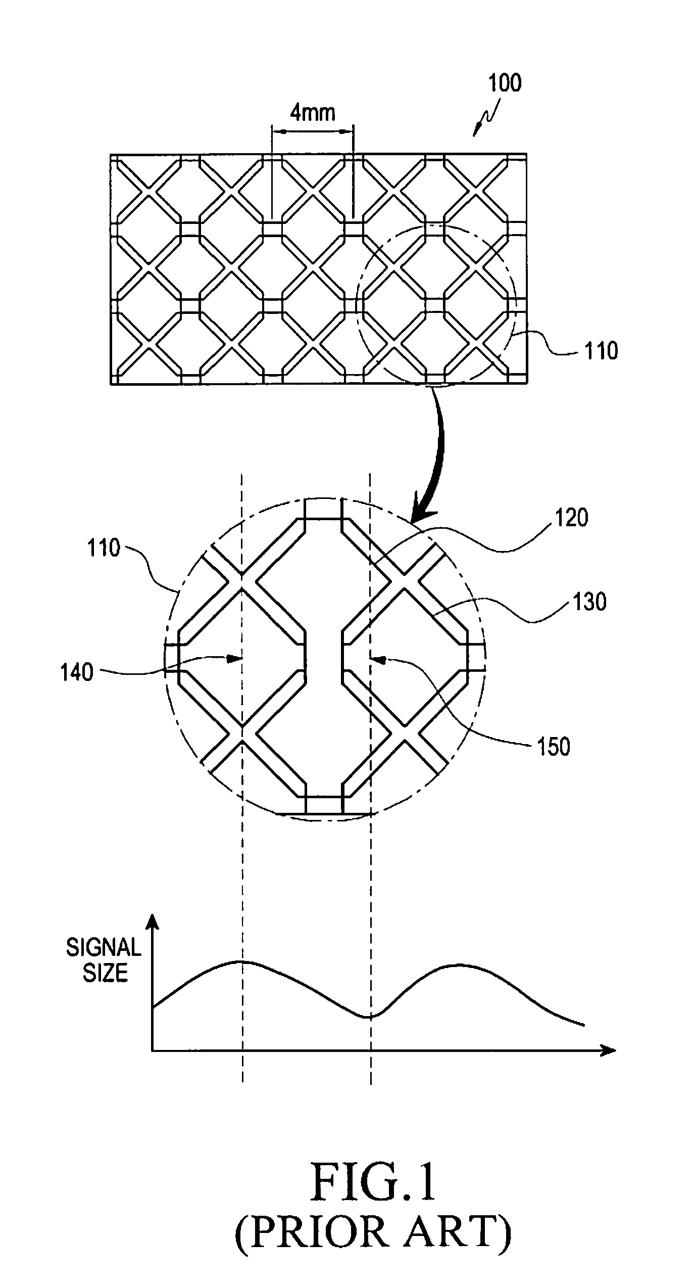 Touch panel and input recognition device using the touch panel