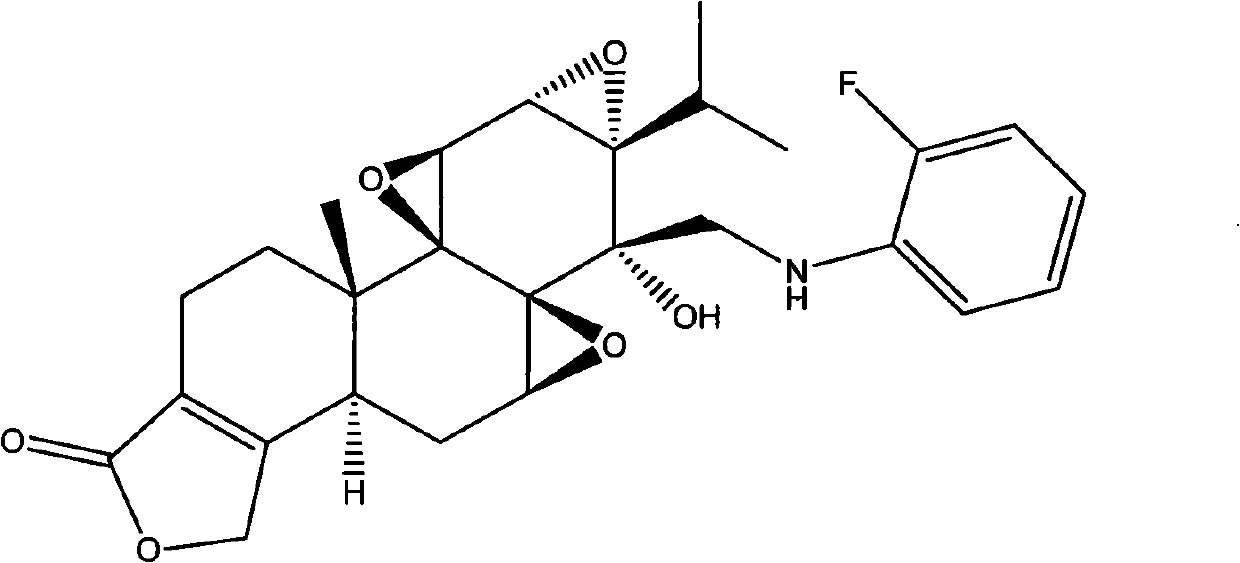 N-substituted fluorinated phenyl-14 beta-(aminomethyl) triptodiolide derivative and preparation method and application thereof