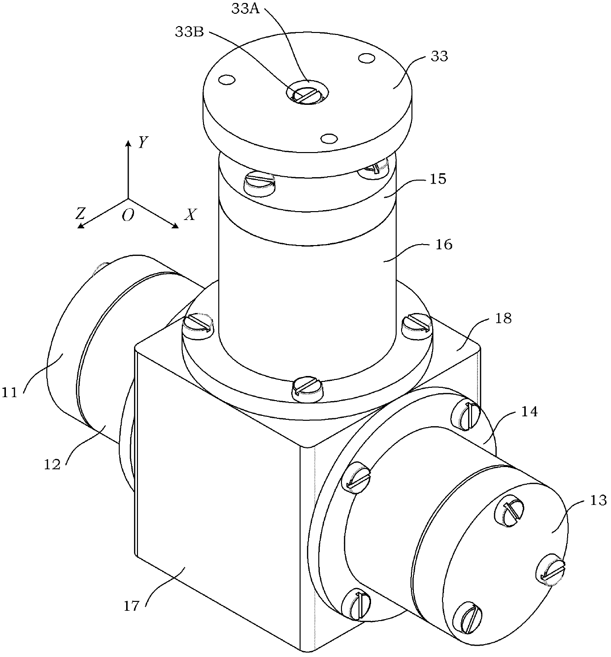 Torque sensor capable of measuring six-dimensional non-coplanar force