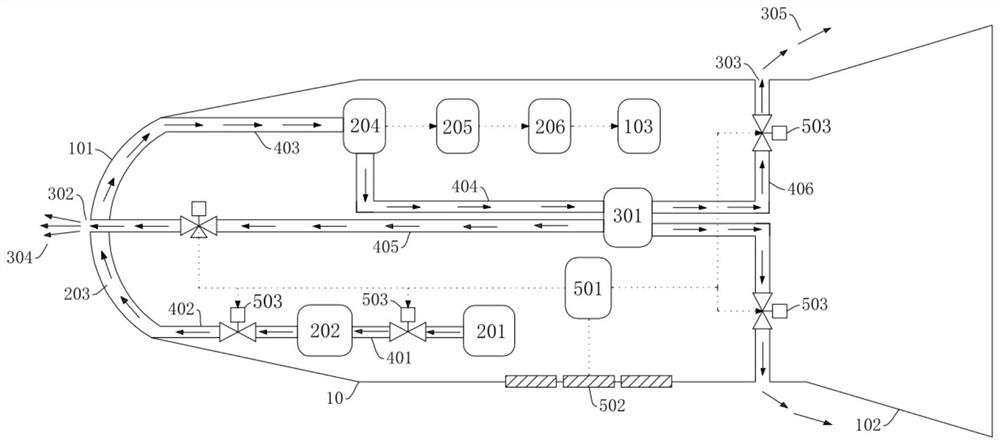 Hypersonic aircraft with heat energy utilization system and flow control method thereof