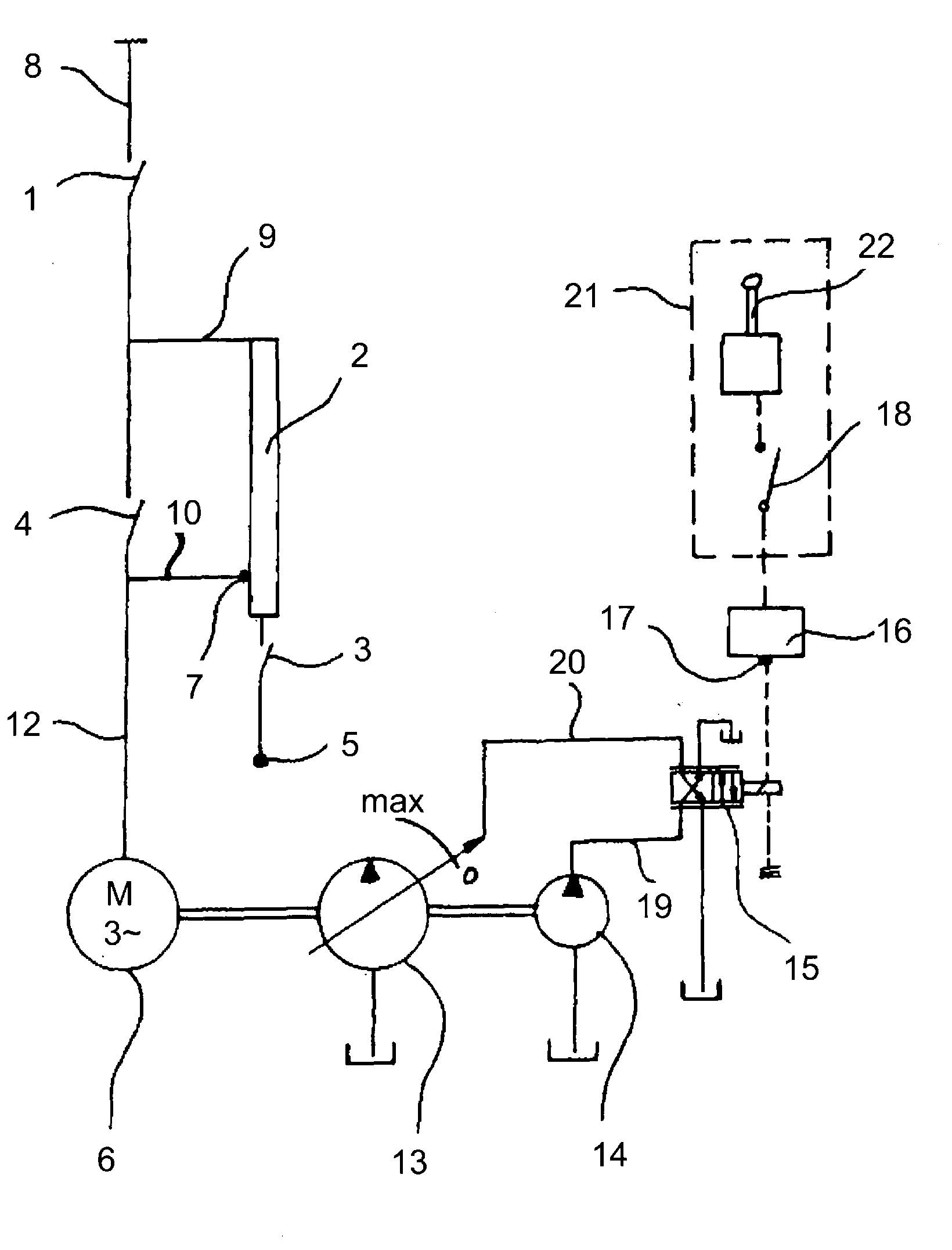 Method for starting an electric motor in a hydraulically operated working machine