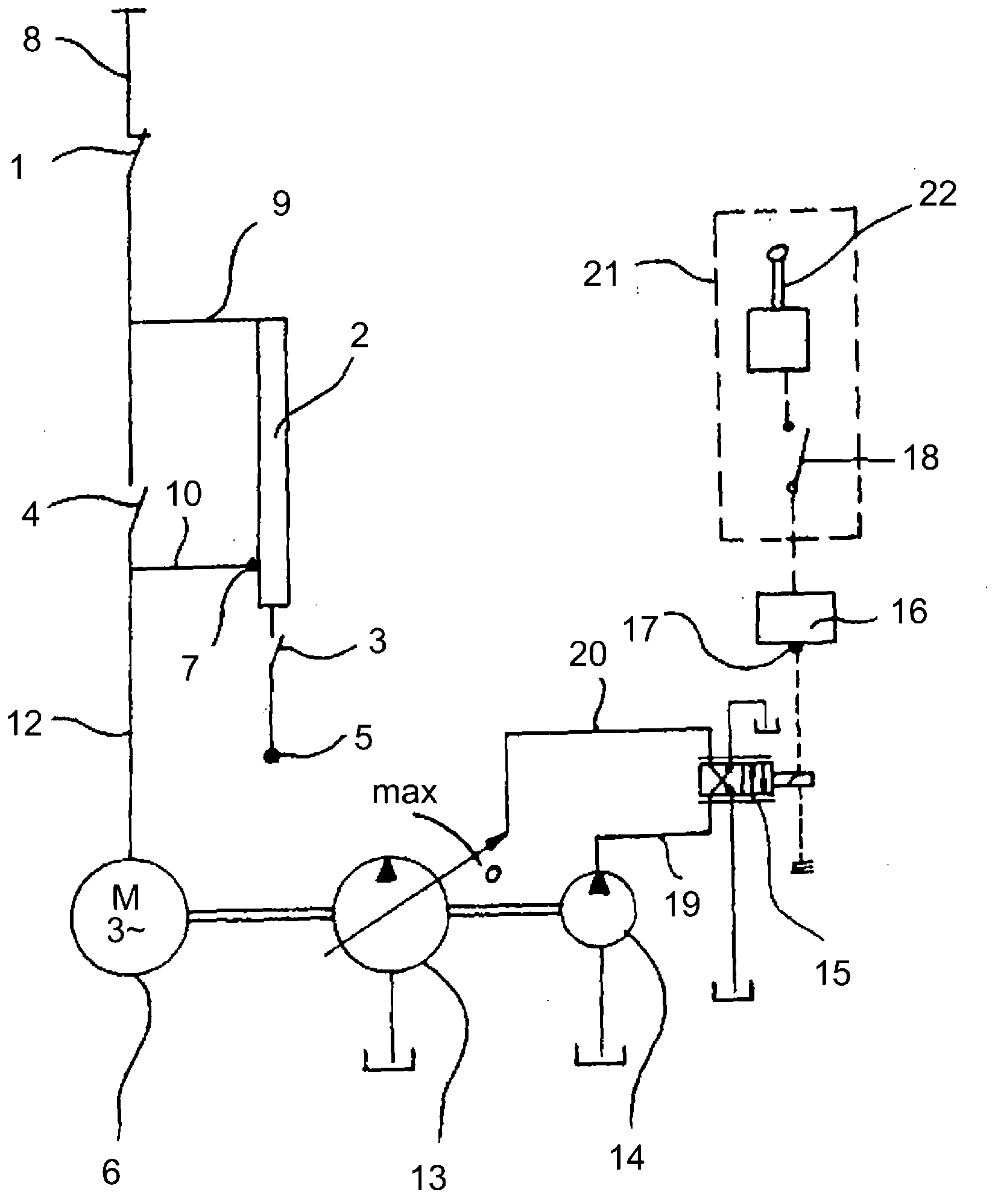 Method for starting an electric motor in a hydraulically operated working machine