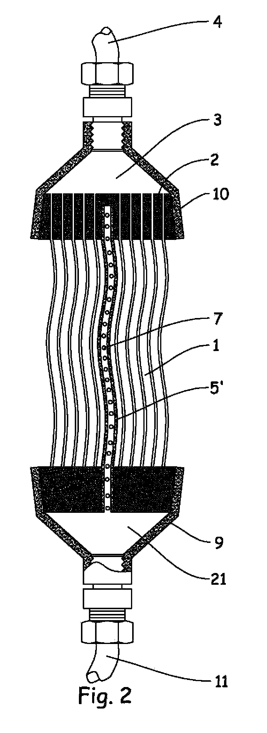 Floating porous hollow fiber membrane bundle