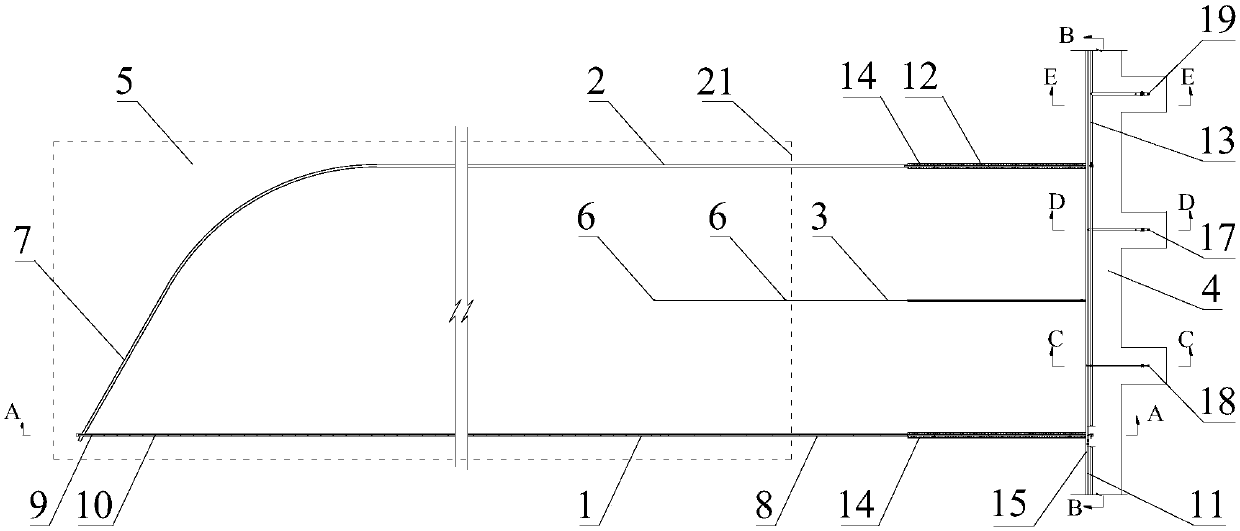 Stripe type coal underground gasification system and production method