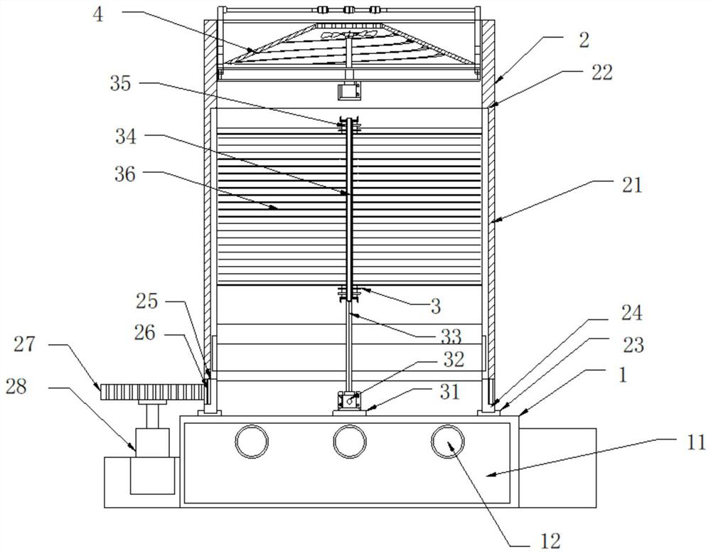 Industrial dedusting, desulfurizing, denitrifying and purifying chimney structure